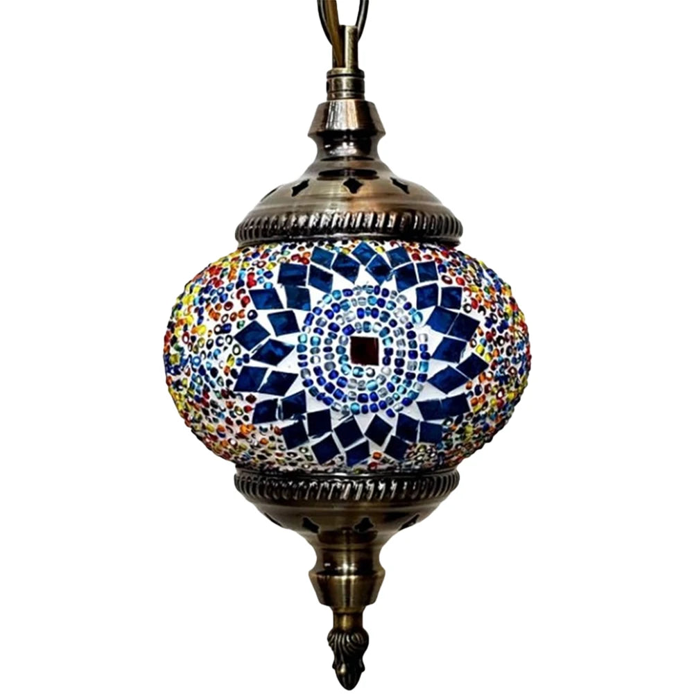 Turkish Moroccan Mosaic Pendant Light – Single Head Ceiling Lamp