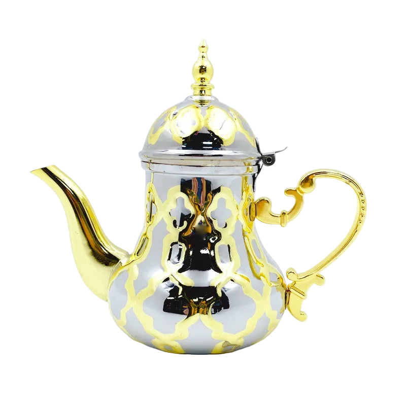 Moroccan Stainless Steel Teapot – Arabian Style Gold Finish