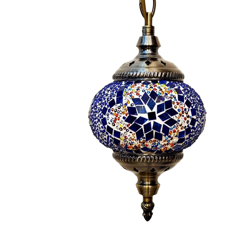 Turkish Moroccan Mosaic Pendant Light – Single Head Ceiling Lamp