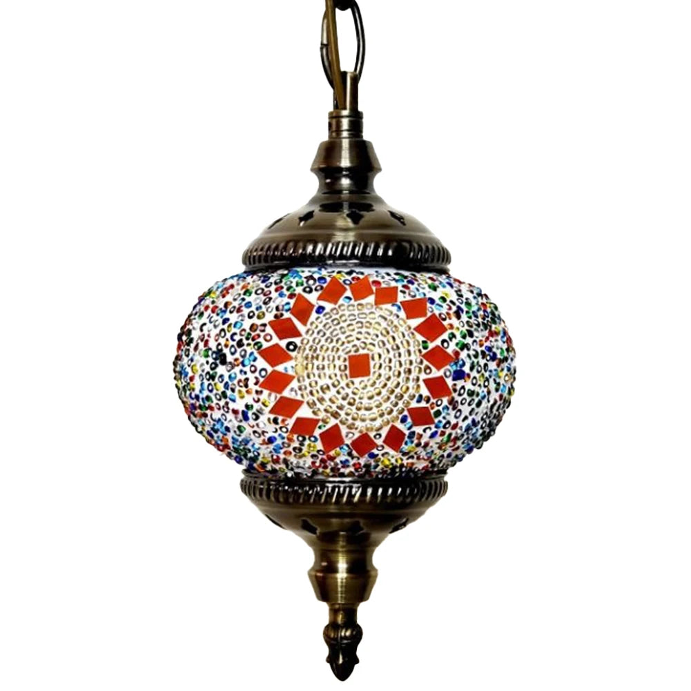Turkish Moroccan Mosaic Pendant Light – Single Head Ceiling Lamp
