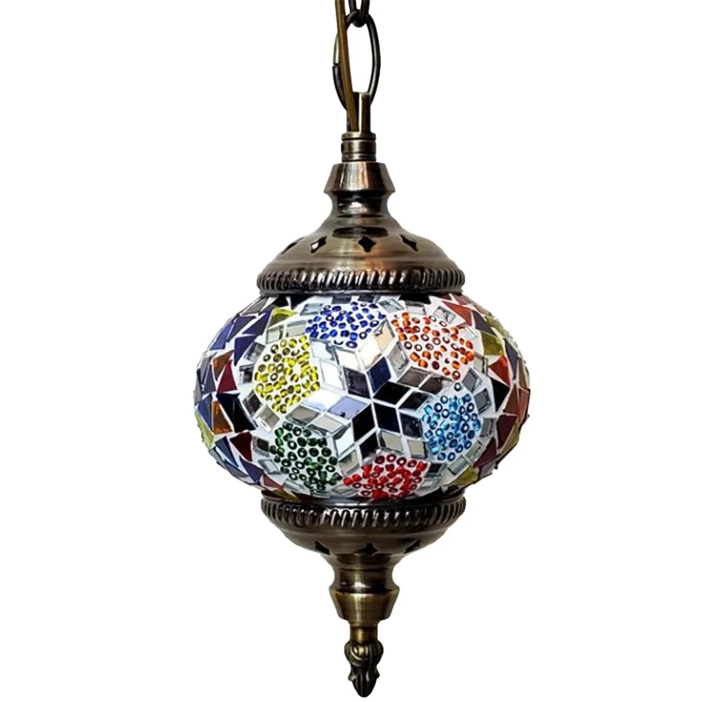 Turkish Moroccan Mosaic Pendant Light – Single Head Ceiling Lamp