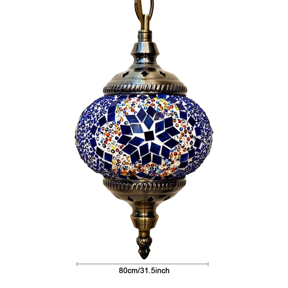 Turkish Moroccan Mosaic Pendant Light – Single Head Ceiling Lamp