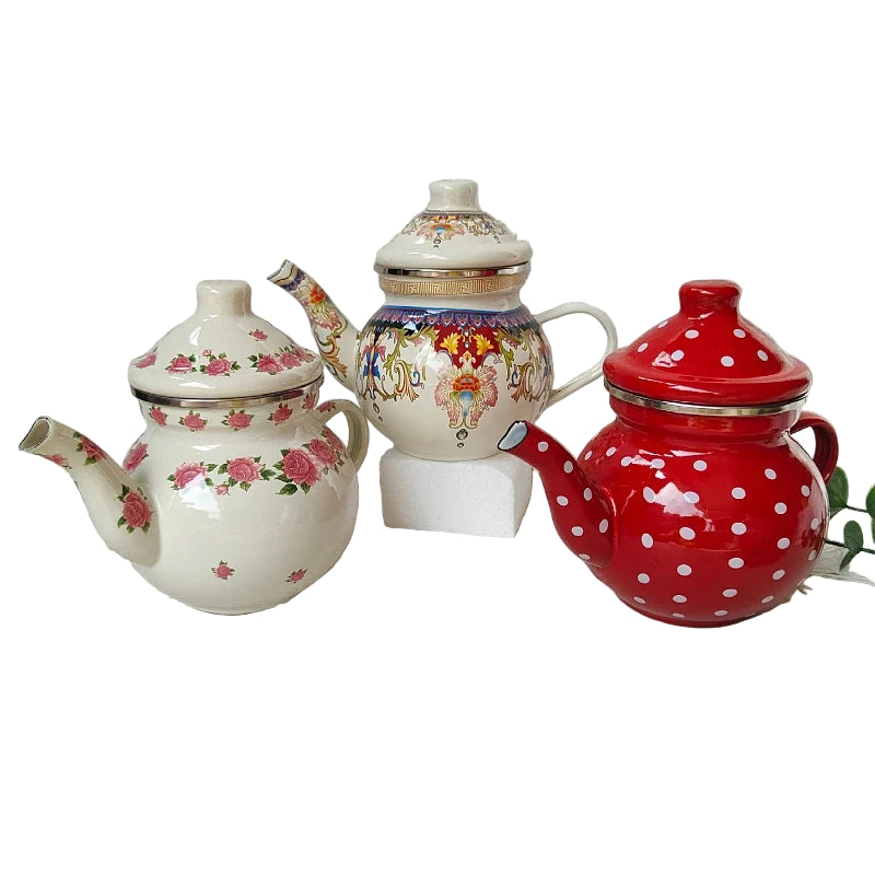 Thickened Enamel Teapot with Tea Filter – Mini Kitchen Kettle