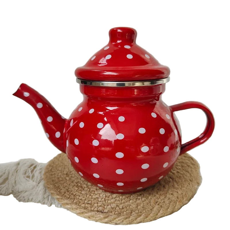 Thickened Enamel Teapot with Tea Filter – Mini Kitchen Kettle