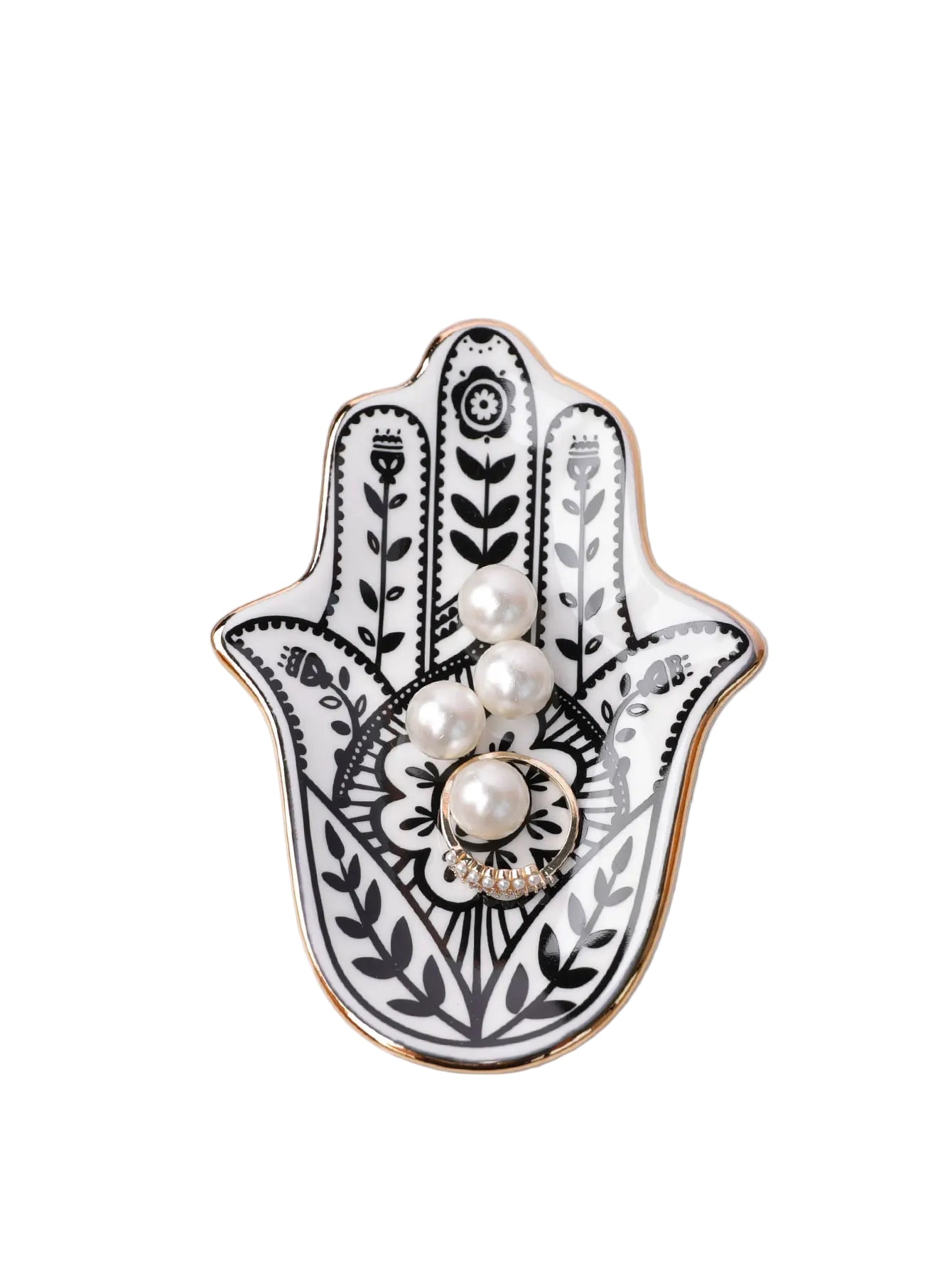 Ceramic Hamsa Hand Trinket Dish