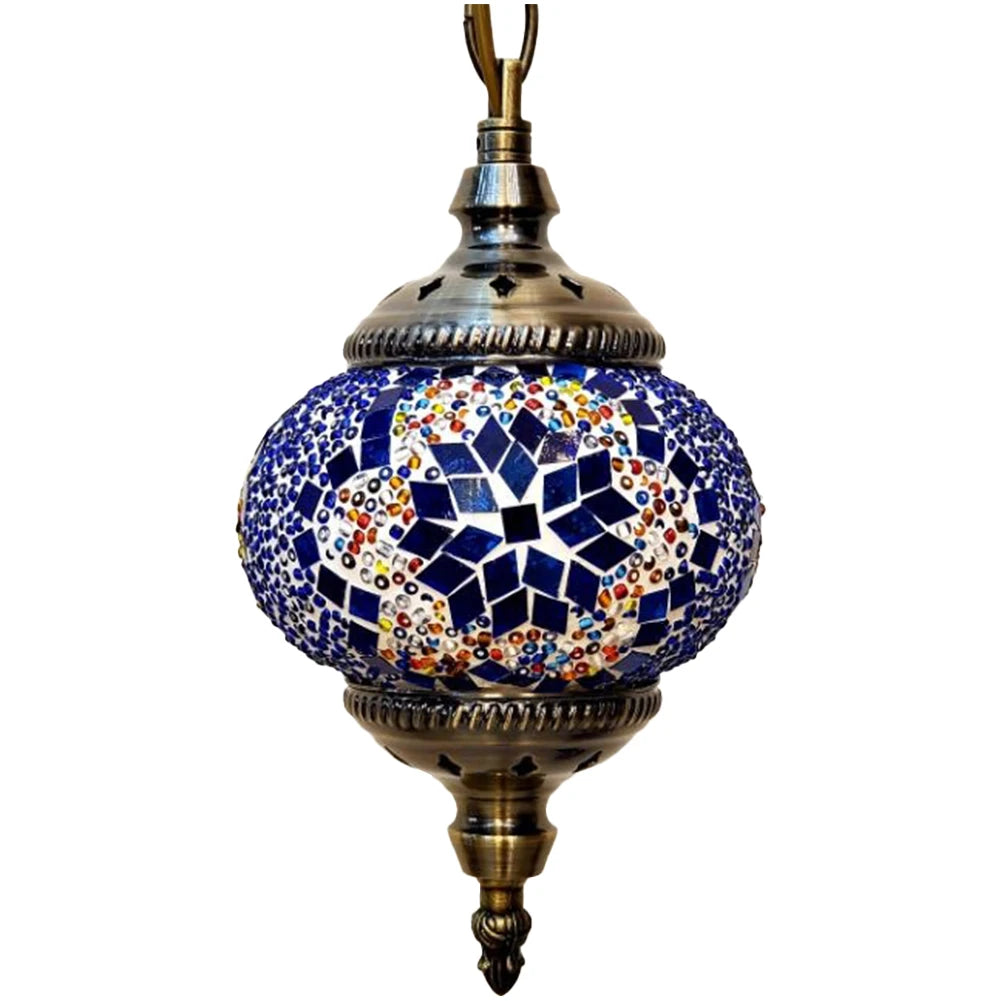 Turkish Moroccan Mosaic Pendant Light – Single Head Ceiling Lamp