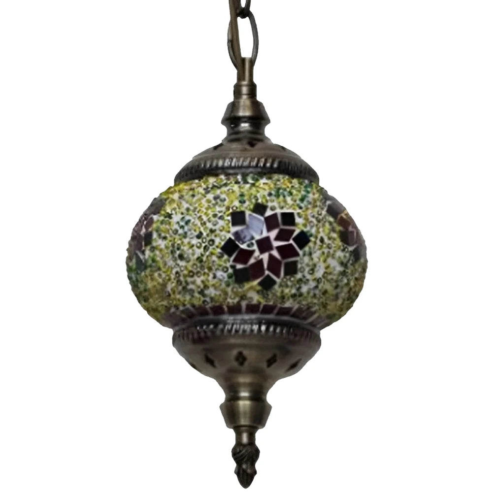Turkish Moroccan Mosaic Pendant Light – Single Head Ceiling Lamp